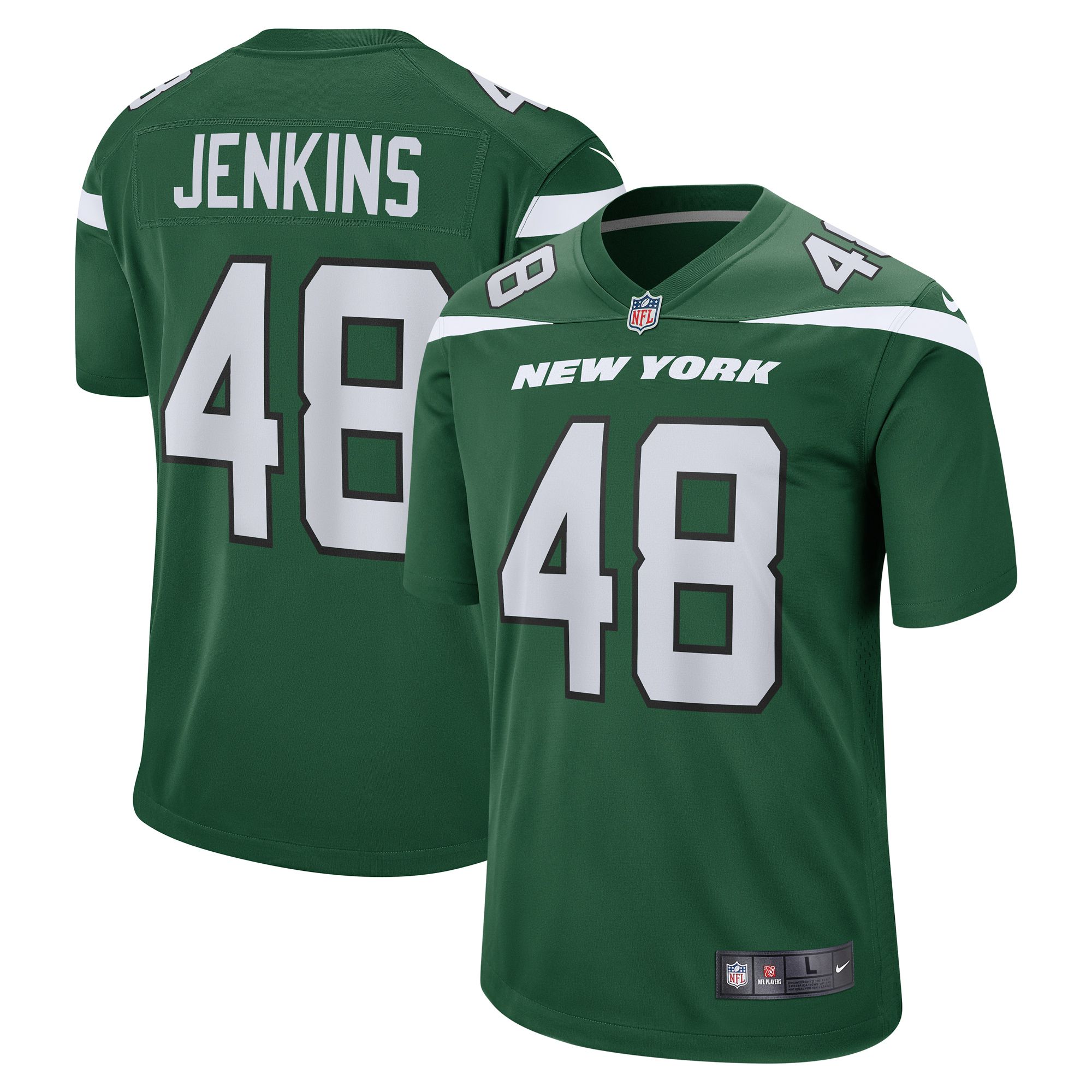 Men New York Jets 48 Jordan Jenkins Nike Gotham Green Game NFL Jersey